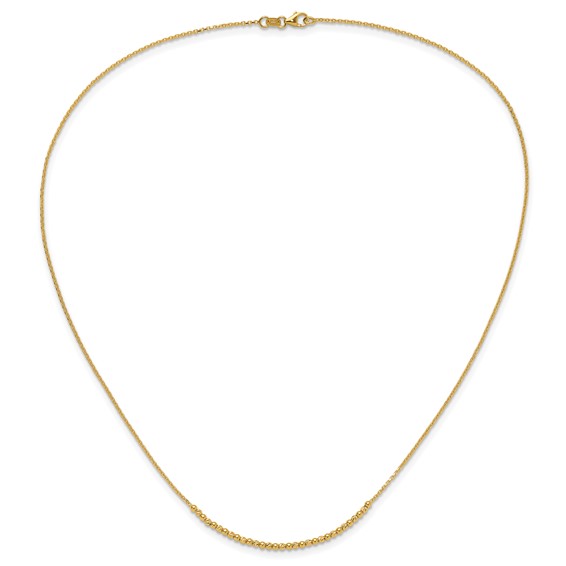 10K Diamond-cut Beaded 18in Necklace