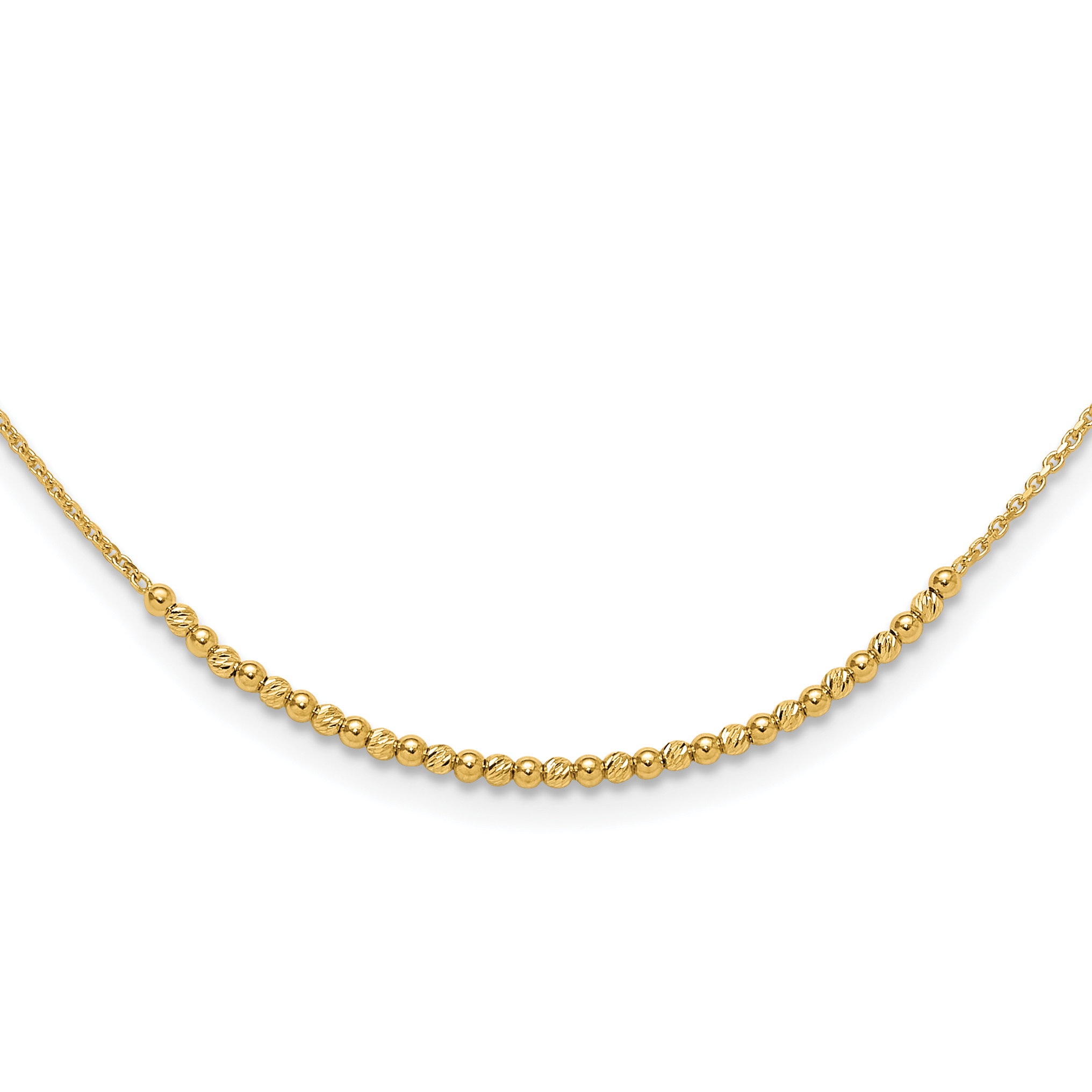 10K Diamond-cut Beaded 18in Necklace (10SF3030Y-18)