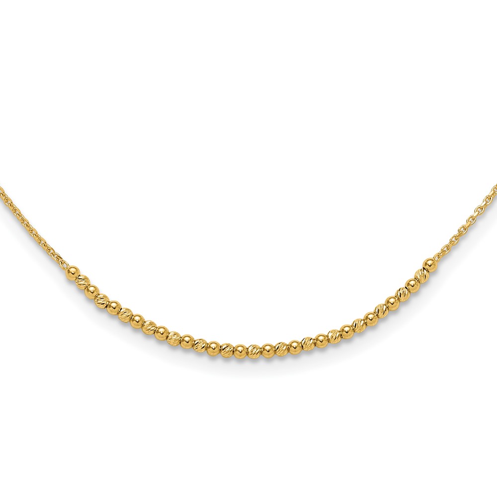 10K Diamond-cut Beaded 18in Necklace (10SF3030Y-18)