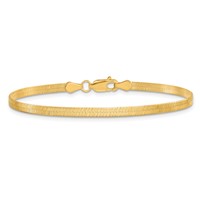 10K 3mm Yellow Gold Silky Herringbone Chain view 3