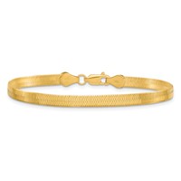 10K 4mm Yellow Gold Silky Herringbone Chain view 3