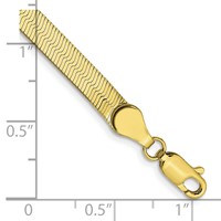10K 4mm Yellow Gold Silky Herringbone Chain view 2