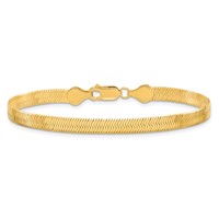 10K 5mm Yellow Gold Silky Herringbone Chain view 3