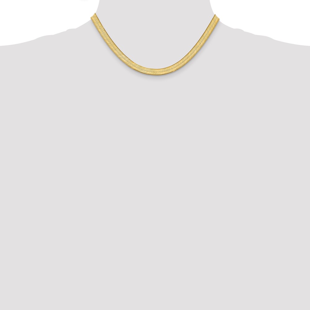 10K 6.5mm Silky Herringbone Chain (10SLK065-16)