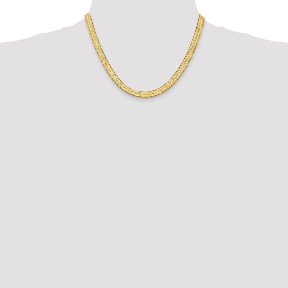 10K 6.5mm Silky Herringbone Chain (10SLK065-18)