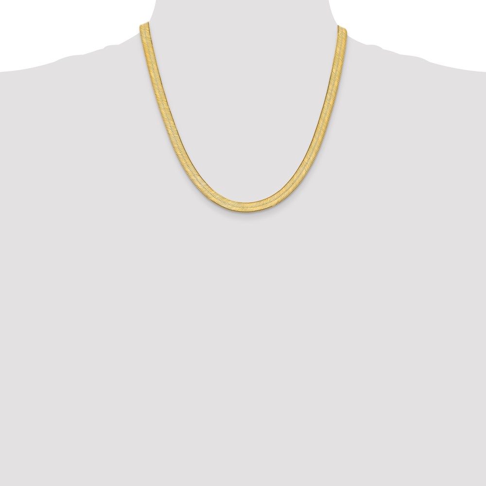 10K 6.5mm Silky Herringbone Chain (10SLK065-20)