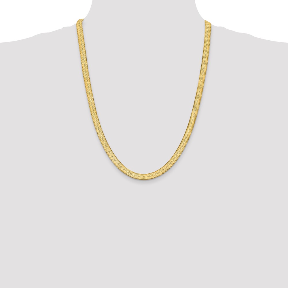 10K 6.5mm Silky Herringbone Chain (10SLK065-24)