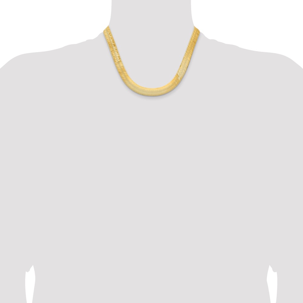10K 10mm Silky Herringbone Chain (10SLK100-18)