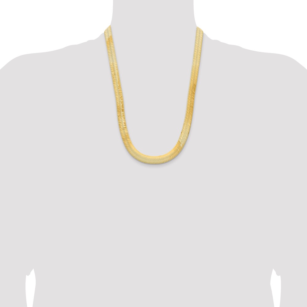 10K 10mm Silky Herringbone Chain (10SLK100-24)