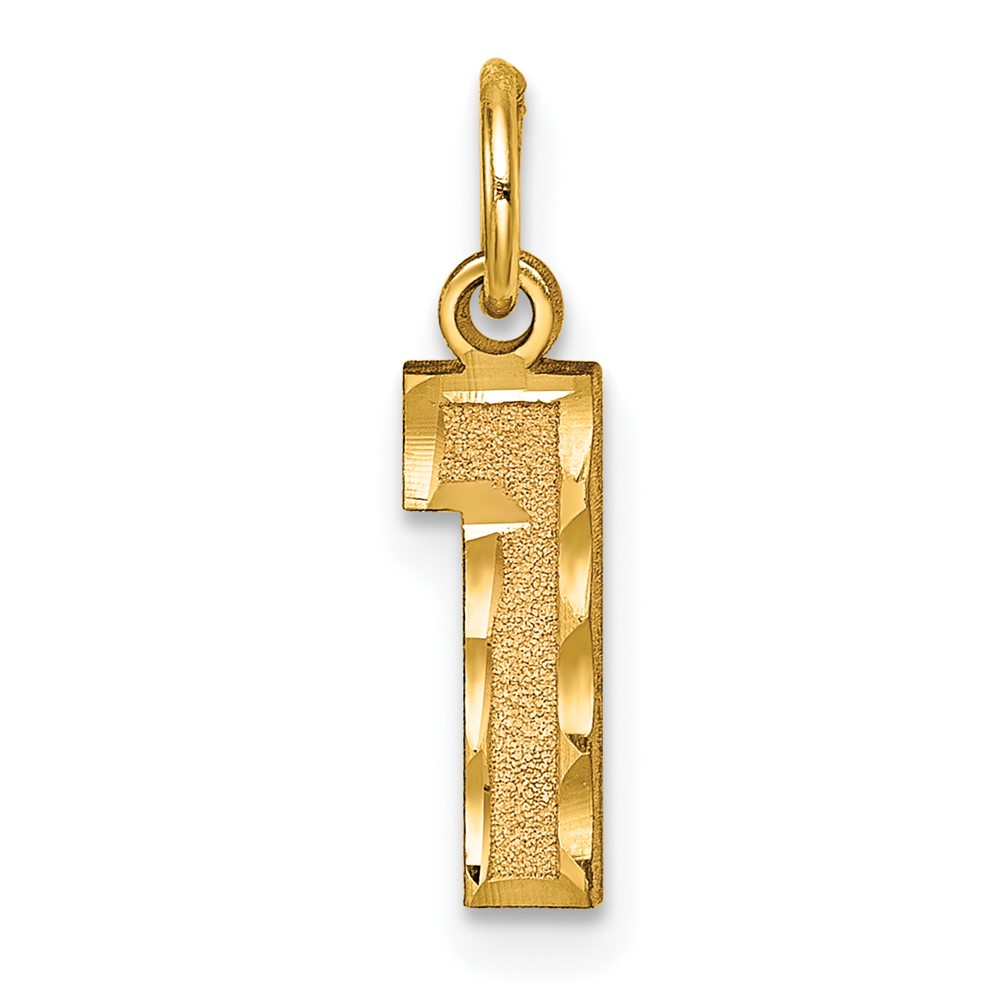 10ky Casted Small Diamond-cut Number 1 Charm (10SN01)