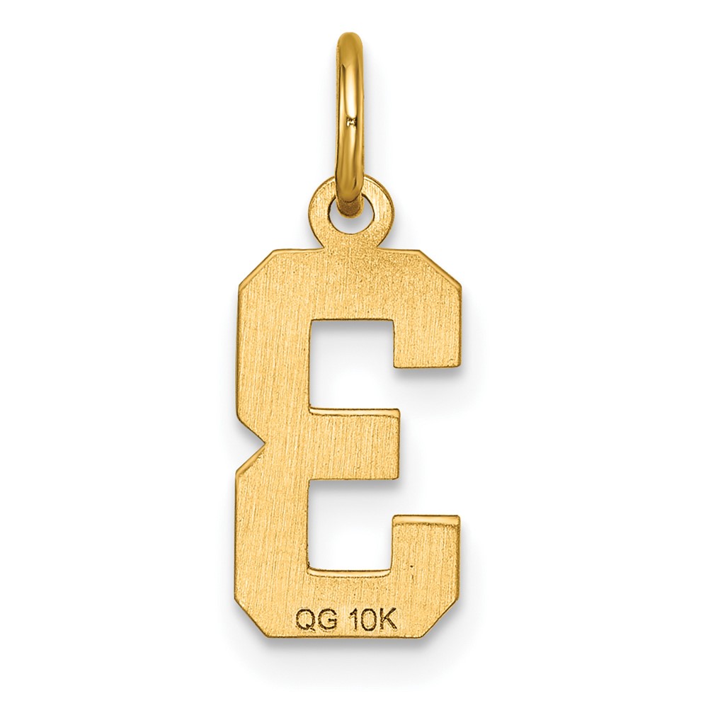 10ky Casted Small Diamond-cut Number 3 Charm (10SN03)