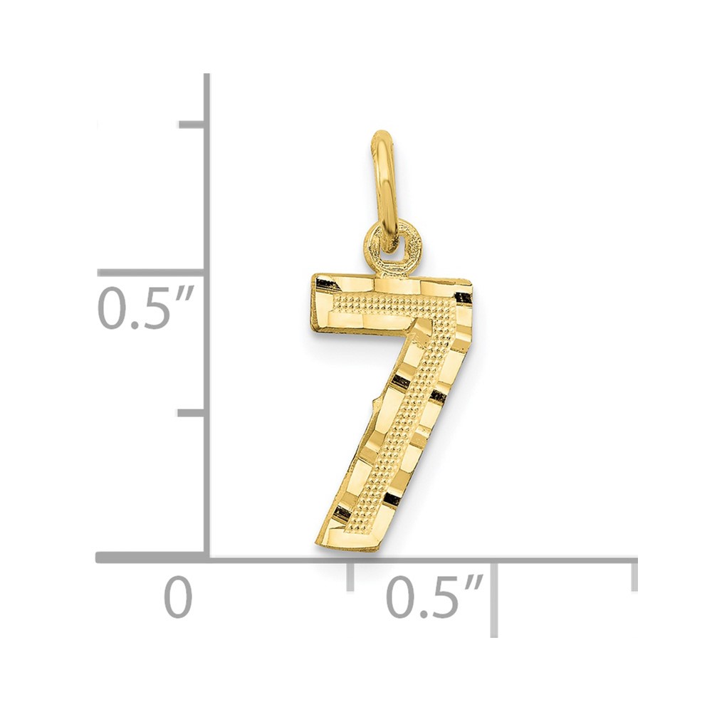 10ky Casted Small Diamond-cut Number 7 Charm (10SN07)
