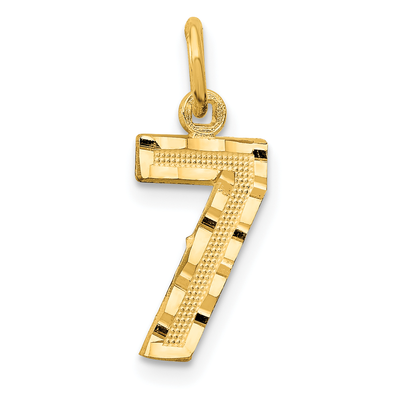 10ky Casted Small Diamond-cut Number 7 Charm (10SN07)