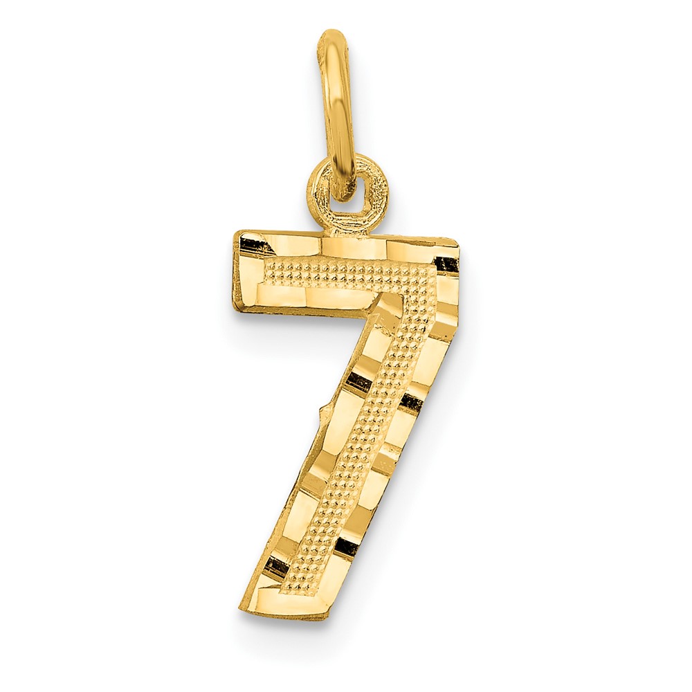 10ky Casted Small Diamond-cut Number 7 Charm (10SN07)