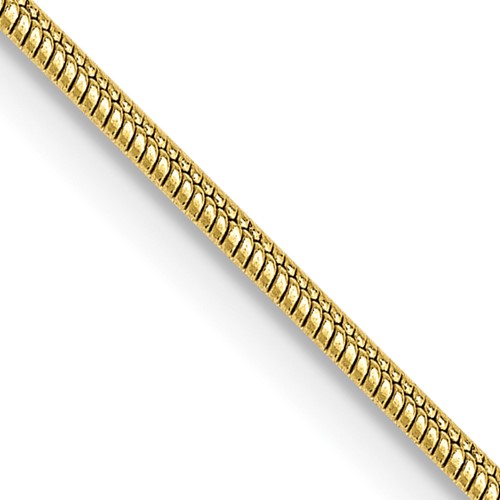 10K 1.1mm Yellow Gold Round Snake Chain