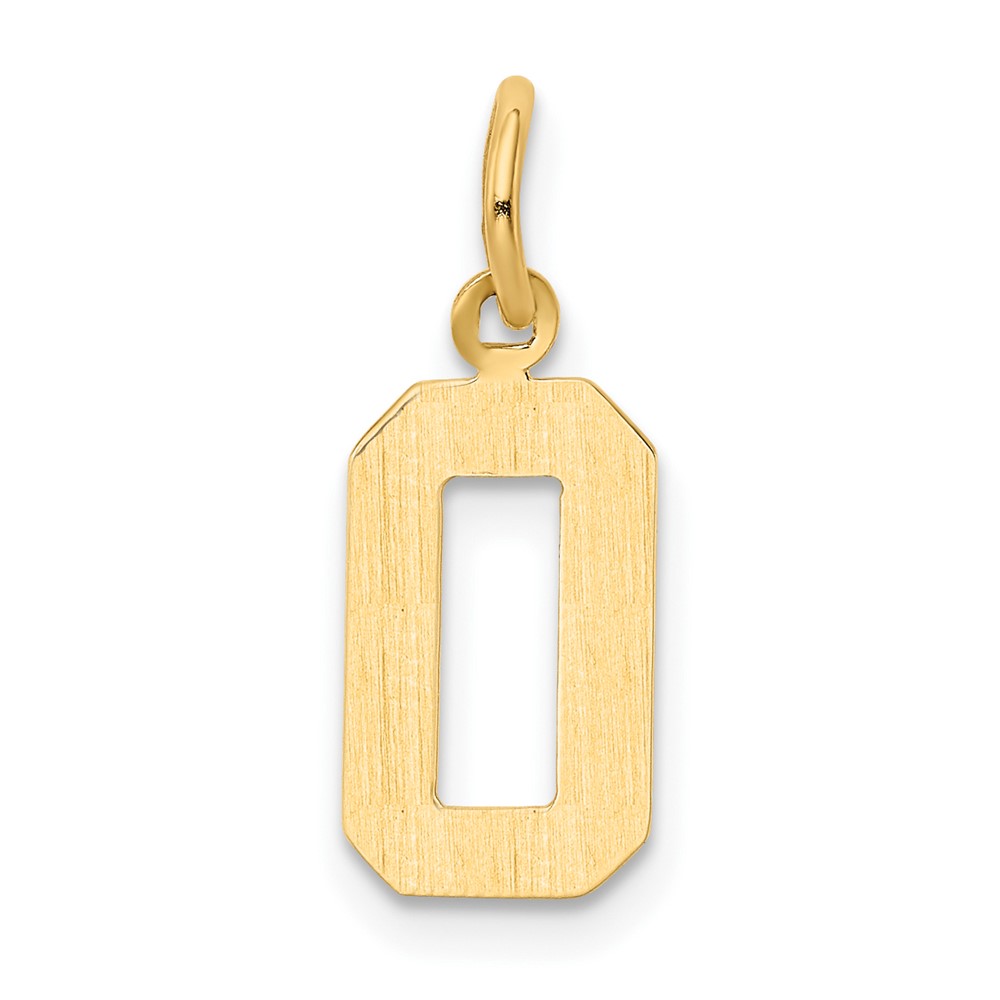 10k Small Polished Number 0 Charm (10SP00)