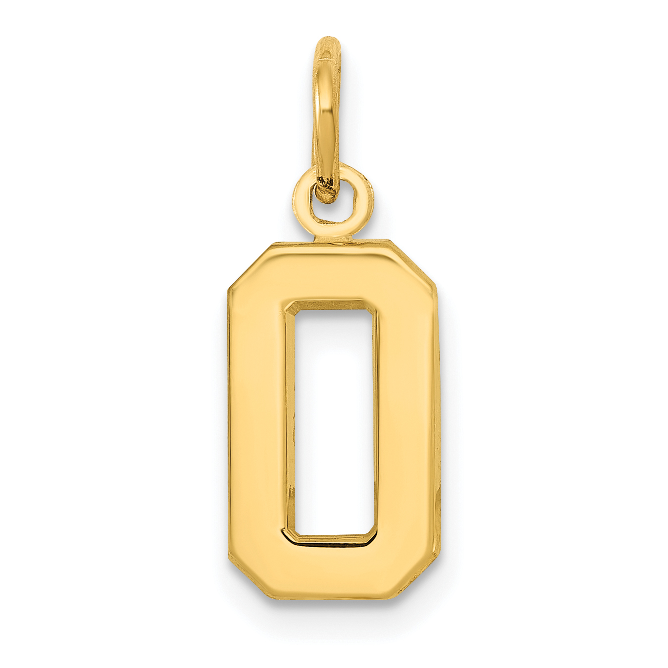 10k Small Polished Number 0 Charm (10SP00)