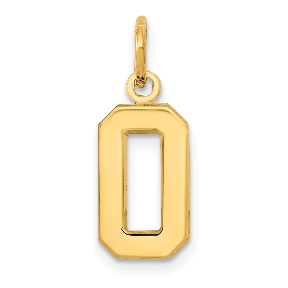 10k Small Polished Number 0 Charm (10SP00)