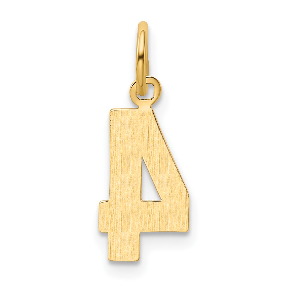 10k Small Polished Number 4 Charm (10SP04)