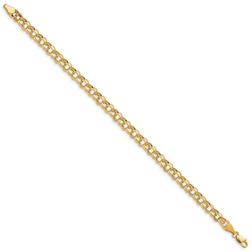 10k Lite 5mm Diamond-cut Double Link Charm Bracelet (10SSD1-7.25)