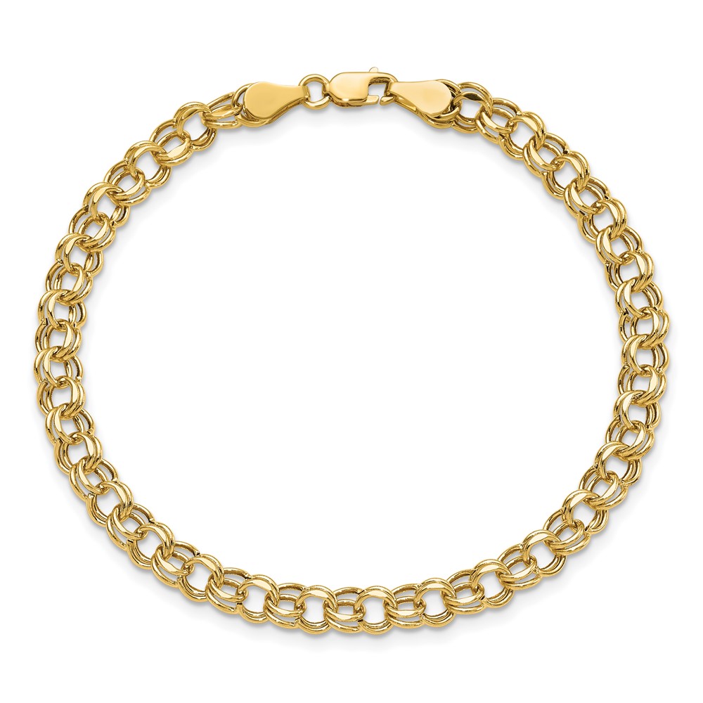 10k Lite 5mm Diamond-cut Double Link Charm Bracelet (10SSD1-7.25)