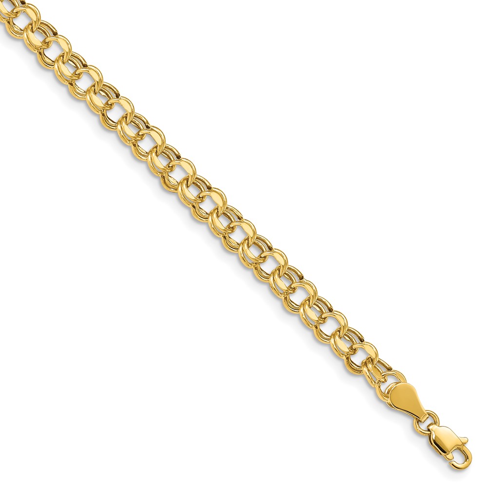 10k Lite 5mm Diamond-cut Double Link Charm Bracelet (10SSD1-7.25)