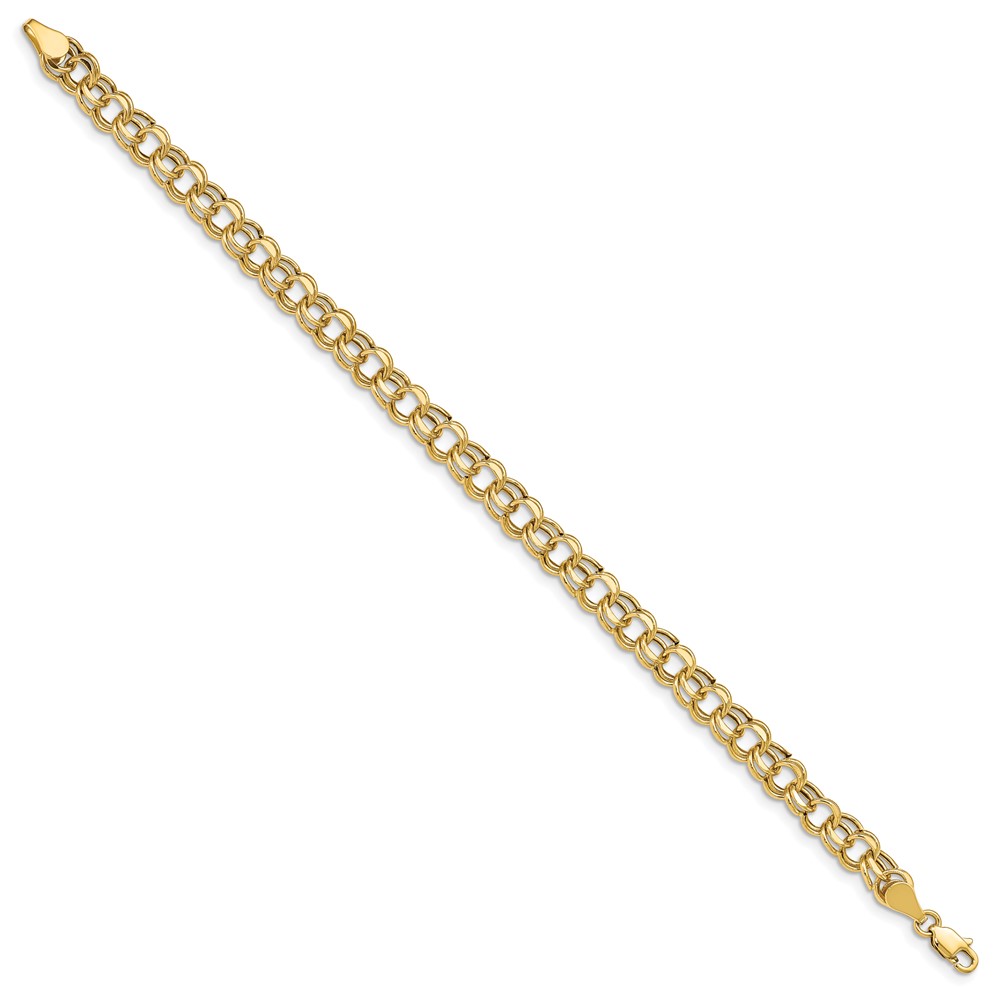 10k Lite 5.5mm Double Link Charm Bracelet (10SSD2-8)