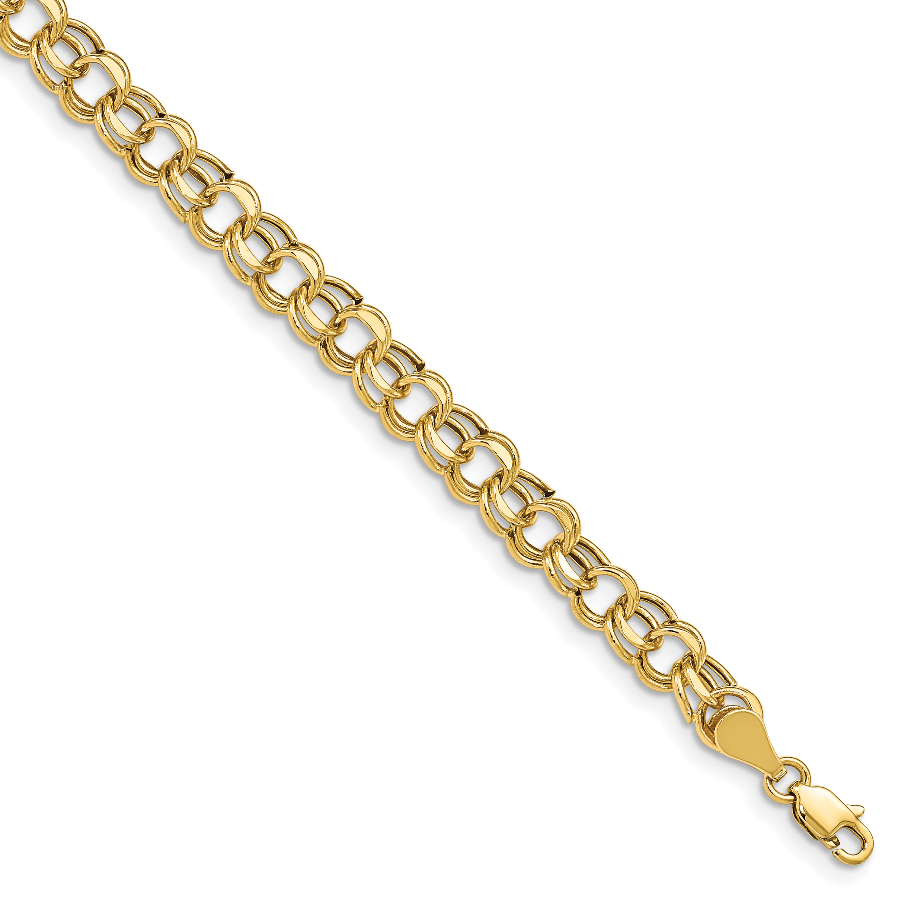 10k Lite 5.5mm Double Link Charm Bracelet (10SSD2-8)