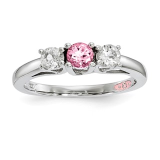 Survivor Collection 10K White Gold Clear Pink Topaz Pamela Ring