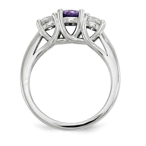 10k WhiteGold Survivor Collection Clear/Purple Topaz Pamela Ring
