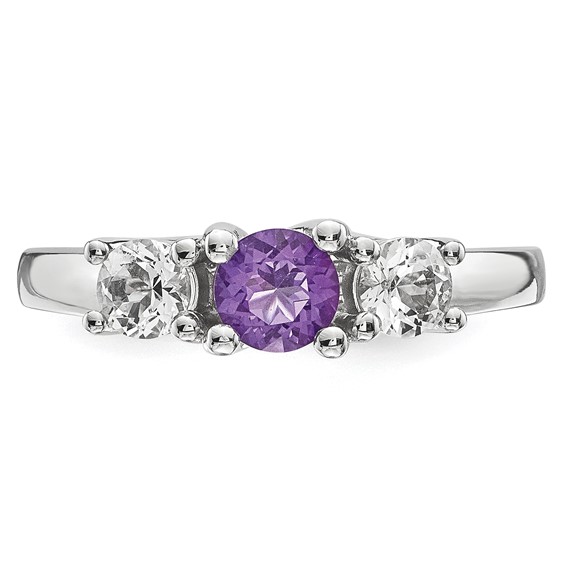 10k WhiteGold Survivor Collection Clear/Purple Topaz Pamela Ring