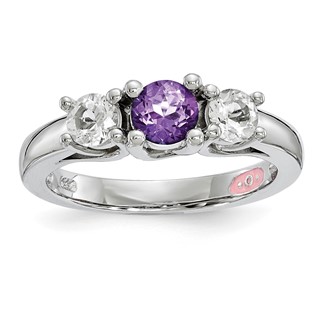 10k WhiteGold Survivor Collection Clear/Purple Topaz Pamela Ring