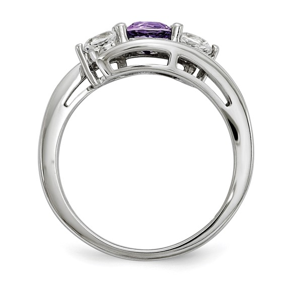 10k White Gold Survivor Collection Clear/Purple Topaz Sue Ring
