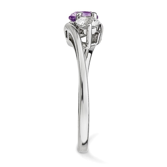 10k White Gold Survivor Collection Clear/Purple Topaz Sue Ring