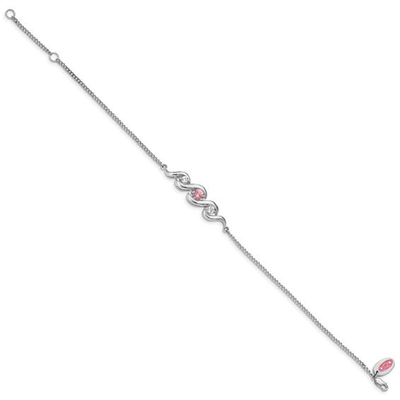 10KW Clear & Pink Topaz Bracelet