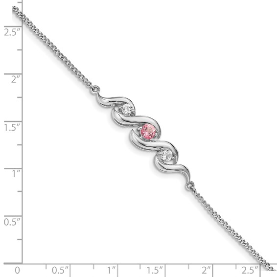 10KW Clear & Pink Topaz Bracelet