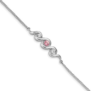 10KW Clear & Pink Topaz Bracelet