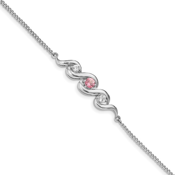 10KW Clear & Pink Topaz Bracelet