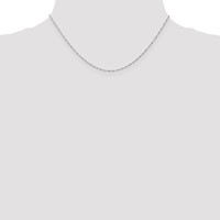 14K White Gold Carded 1mm Singapore Chain with Spring Ring Clasp, 16" view 4