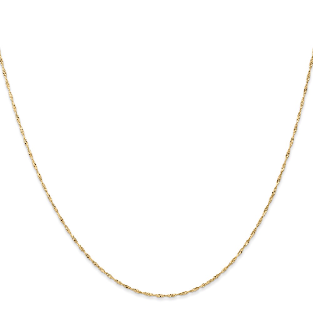 14K 20 inch Carded 1mm Singapore with Spring Ring Clasp Chain (10SY-20)