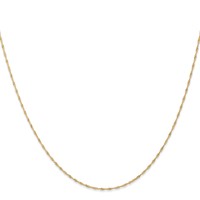 14K Yellow Gold Carded 1mm Singapore Chain with Spring Ring Clasp, 16" view 2