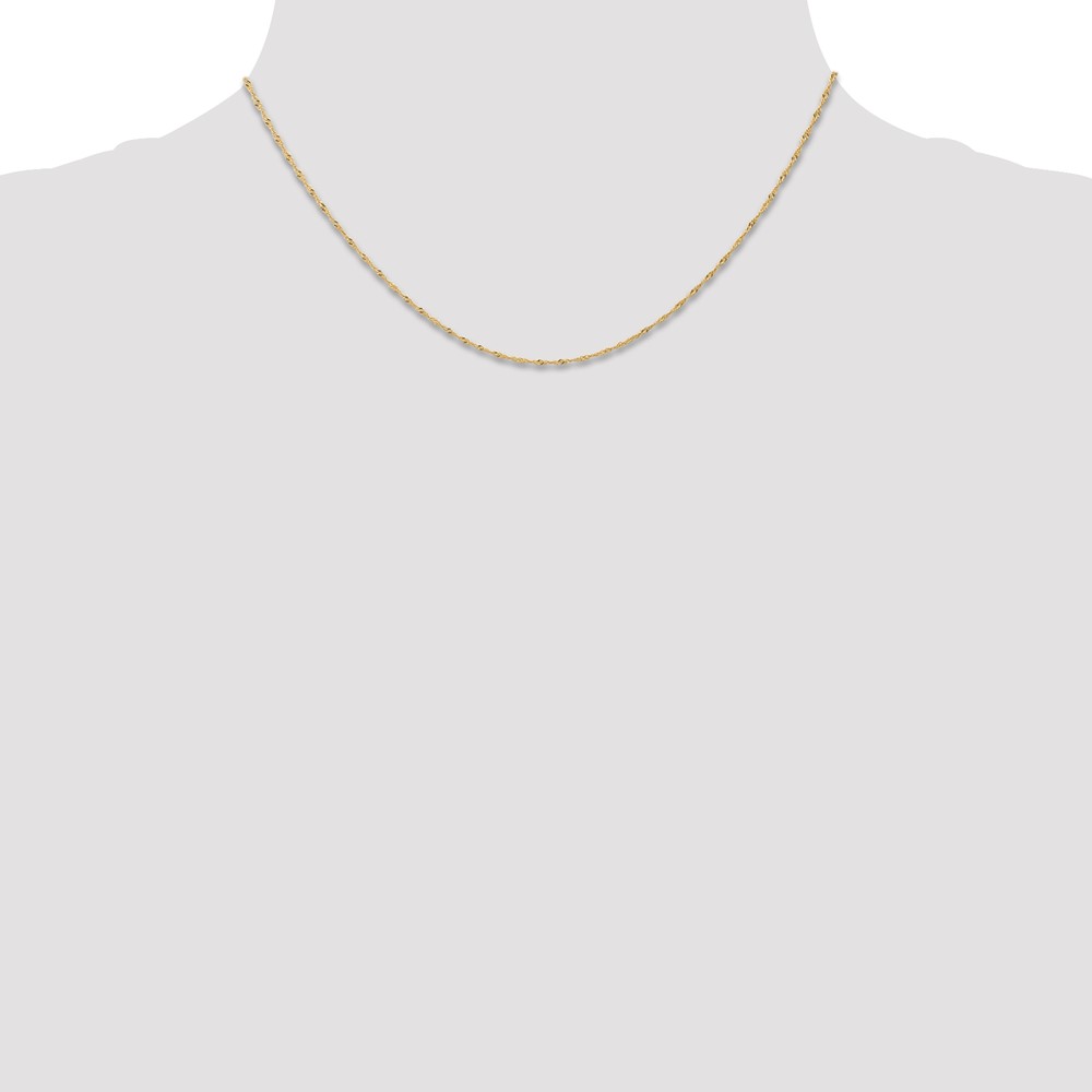 14K 16 inch Carded 1mm Singapore with Spring Ring Clasp Chain (10SY-16)