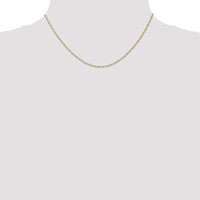 14K Yellow Gold Carded 1mm Singapore Chain with Spring Ring Clasp, 16" view 4