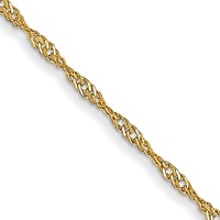 14K Yellow Gold Carded 1mm Singapore Chain with Spring Ring Clasp, 16" view 1