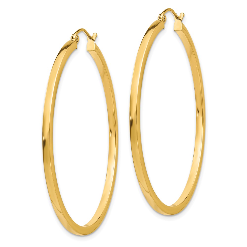 10k 2mm Square Tube Hoop Earrings (10T1072)