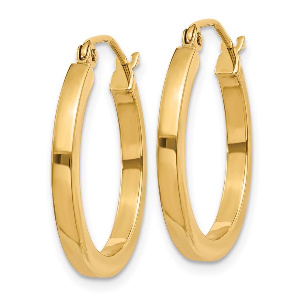 10k 2mm Square Tube Hoop Earrings (10T1078)