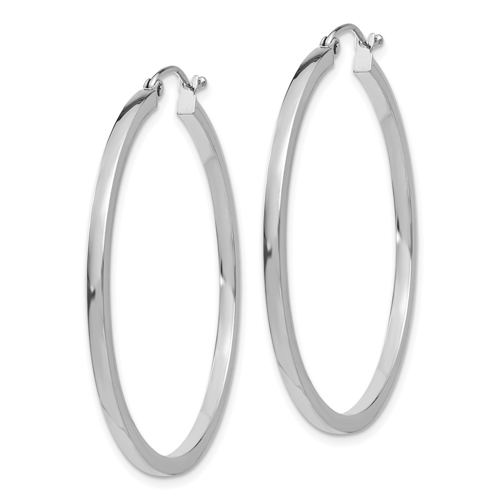 10k White Gold 2mm Square Tube Hoops (10T1079)