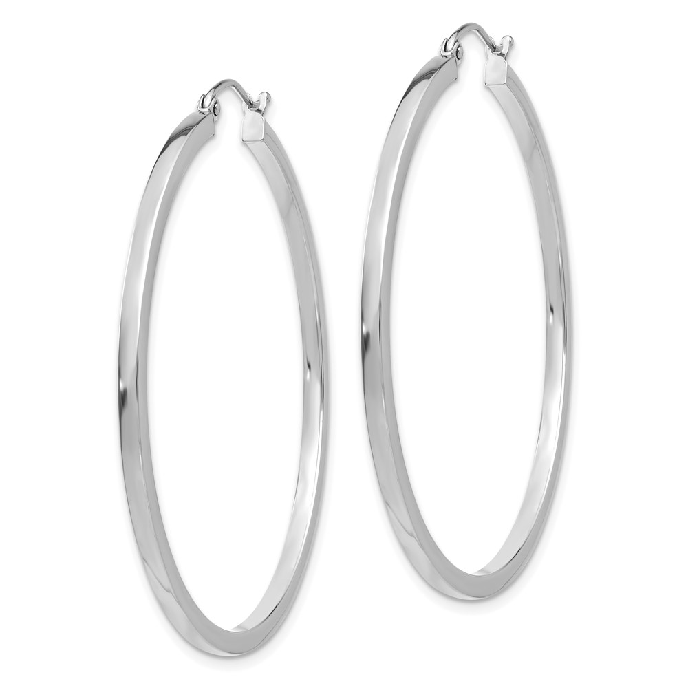 10k White Gold 2mm Square Tube Hoops (10T1080)