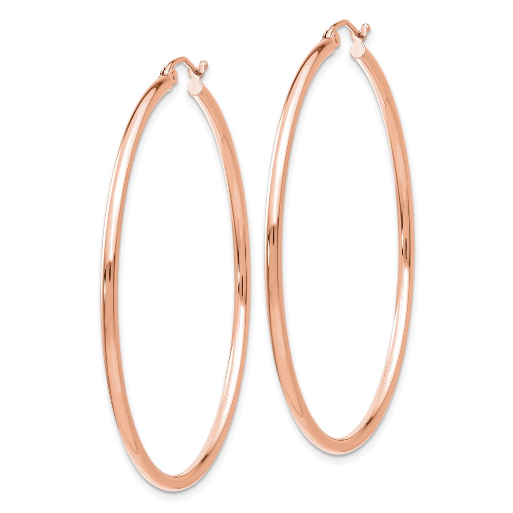 10k Rose Gold Polished 2mm Lightweight Tube Hoop Earrings (10T921RL)