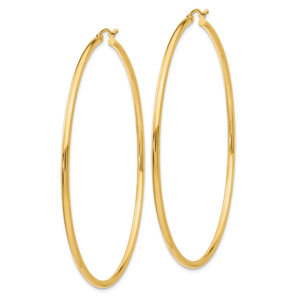 10K Polished 2.5mm Lightweight Tube Hoop Earrings (10T930L)